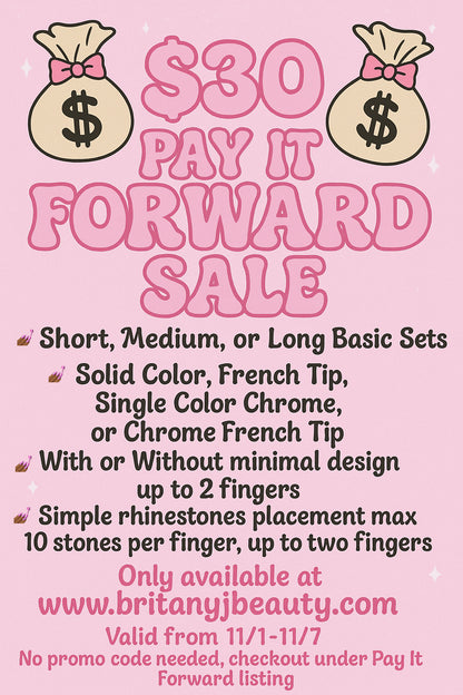 $30 Pay It Forward Sale